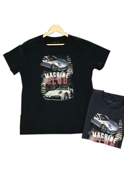 Camiseta Masculina Plus Machine Cor Cinza - 45090