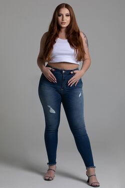 Calça Jeans Plus Size Skinny Sawary