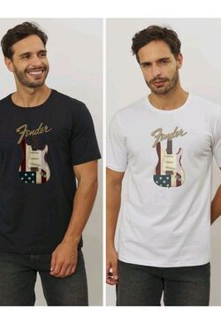 Camiseta Masculina Plus Size Fender - 47743