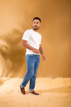 Calça Jeans Masculina Plus Size Slim Fit