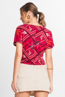 Blusa Feminina Cropped Gola V  - 47967