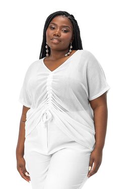 Blusa Feminina Plus Size Malha Screen Shiny Secret