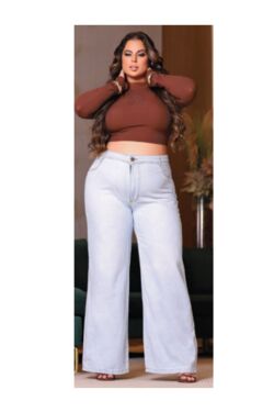 Calça Jeans Wide Leg Plus Size Credencial