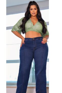 Calça Jeans Wide Leg Plus Size Credencial - 50981