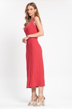 Vestido Feminino Canelado Midi Regata - 51017