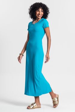 Vestido Midi em Ribana Canelada Rovitex - 51084