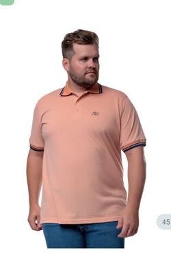 Camisa Polo Masculina Plus Size Sem Bolso You Size