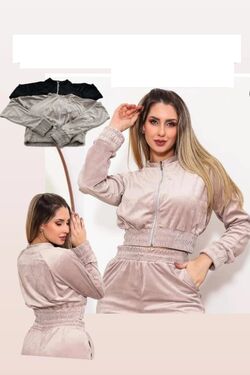 Jaqueta Feminina em Plush Sem Capuz FitWell