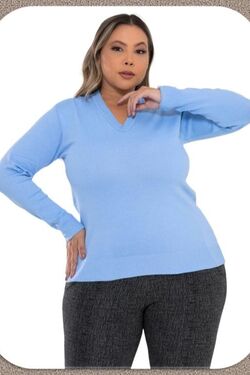 Blusa Feminina Elastano Pérola Plus Size