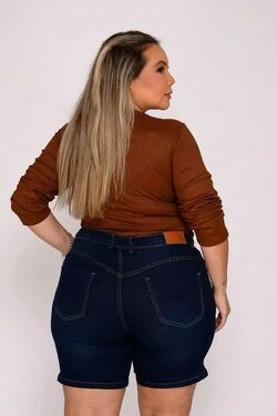 Short Feminino Plus Size Meia Coxa       - 51654