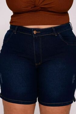 Short Feminino Plus Size Meia Coxa       - 51655
