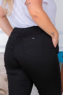 Calça Feminina Jogger Plus Size Preto - 51663
