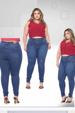 Calça Jeans Skinny Plus Size Destroyed CRD - 51732