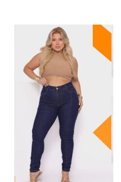 Calça Jeans Skinny Plus Size Destroyed CRD