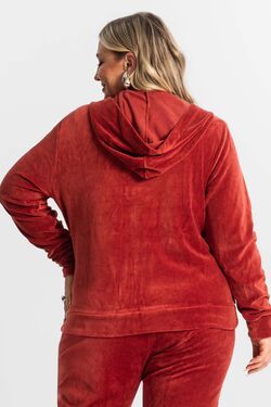Jaqueta Plus Size Com Capuz em Plush - 51759