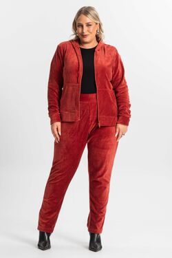 Jaqueta Plus Size Com Capuz em Plush - 51760