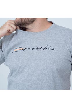 Camiseta Masculina Plus Size Impossible