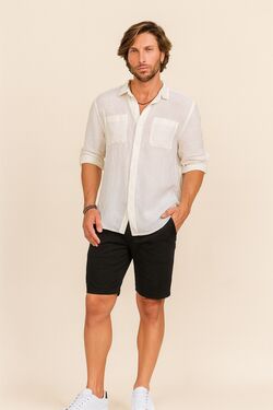 Bermuda Alfaiataria Sport Fino  Preto Six One 