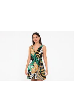 Vestido Liganet Estampado Bege FitWell