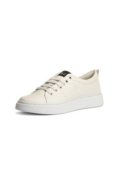 Sapatenis Feminino Couro Branco Detalhe Cor Marinho  AC      