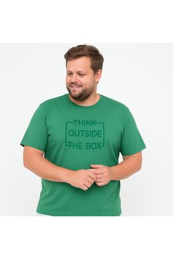 Camiseta Plus Size ThinK OutSide The Box Branco - 52832