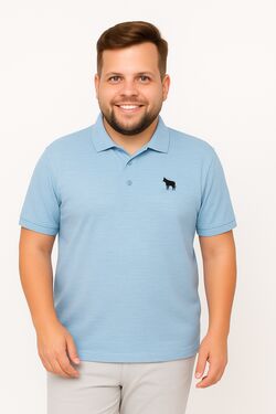 Camisa Polo Plus Size Azul Claro You Size - 52853