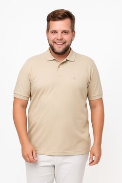 Camisa Polo Plus Size Bege You Size