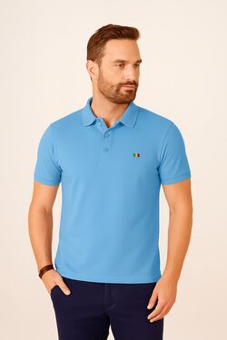 Camisa Polo Piquet Azul Céu La Rossi 
