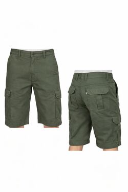Bermuda Masculina Cargo Sarja i Verde Plus Size R Sete – Conforto e Resistência