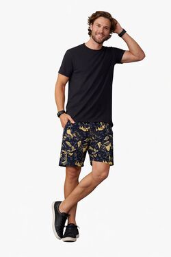 Bermuda Tactel Masculina Estampada Six One – Folhagem Bege Comfort