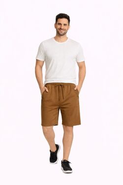 Bermuda Plus Size Masculina Moletinho Amêndoa Diâmetro – Conforto Premium até G4