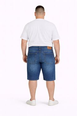 Bermuda Masculina Plus Size Jeans Classica -  Riluts - Denim - 53416