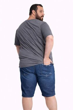 Bermuda Masculina Plus Size  Algodão - Sawary - Jeans Médio - 53427