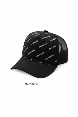 Boné Cavalera Preto Sarja com Tela Bordado – Ajustável