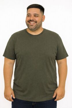 Camiseta Masculina Plus Size Básica Diâmetro Green – Algodão