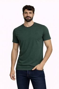 Camiseta Masculina Plus Slim Fit Gola Careca Six One Musgo – Combed Cotton