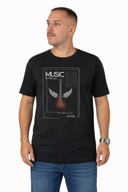Camiseta Masculina Slim Estampada Music Chumbo – Algodão