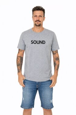 Camiseta Masculina Slim Comfort SBA Estampada Sound – Algodão e Poliéster