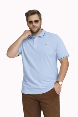 Camisa Polo Plus Size Algodão Diametro – Malha Favo - Azul