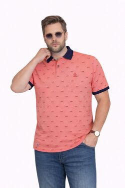 Camisa Polo Masculina Algodão Yonders Laranja Detalhe na Gola
