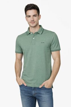 Camisa Polo Masculina Piquet Verde Six One Confort Slim