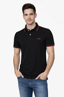 Camisa Polo Masculina Piquet Preto Six One Confort Slim