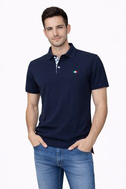 Camisa Polo Masculina Piquet La Rossi Azul Marinho com Elastano