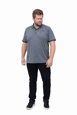 Camisa Polo Masculina Plus You Size – Piquet 3D – Preta – G4 ao G6