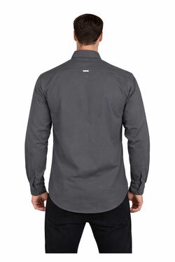 Camisa Masculina Sarja Manga Longa Dois Bolsos R Sete - 53662