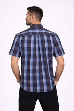 Camisa Masculina Tricoline Fit Manga Curta Xadrez com Bolso e Botão na Gola Wrangler - 53690