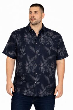 Camisa Masculina Plus Size Malha Algodão Manga Curta Marinho Rovitex