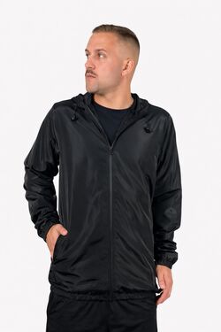 Jaqueta Corta Vento Unissex com Capuz Thoux Branca Zíper Frontal