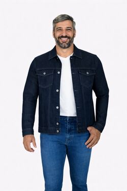 Jaqueta Jeans Masculina Plus Size – Muito Mais – Blue Dark