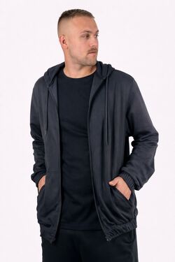 Blusão Masculino Aberto com Zíper Thoux Algodão Preto - 53765